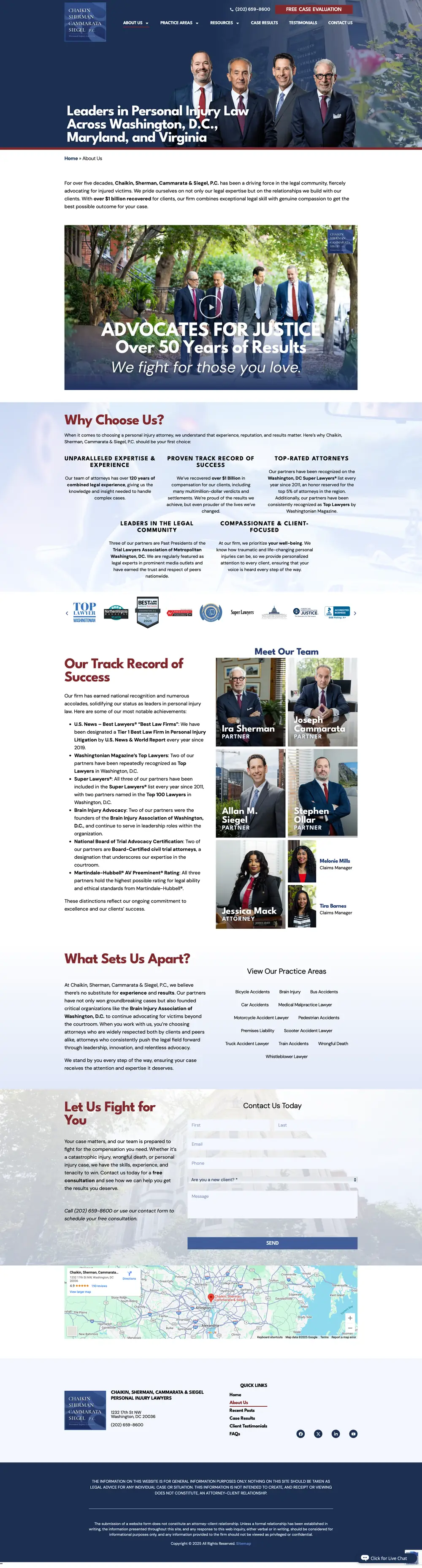 Multi-attorney firm architecture that surfaces the whole team. page