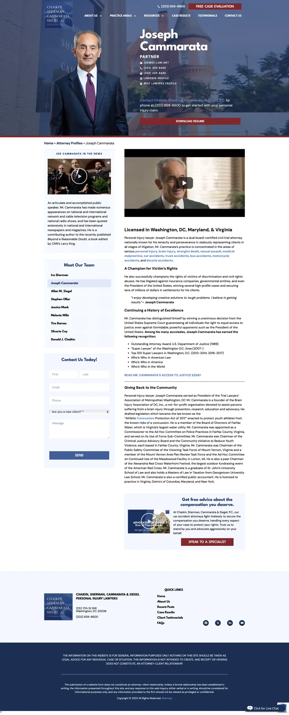 Multi-attorney firm architecture that surfaces the whole team. page