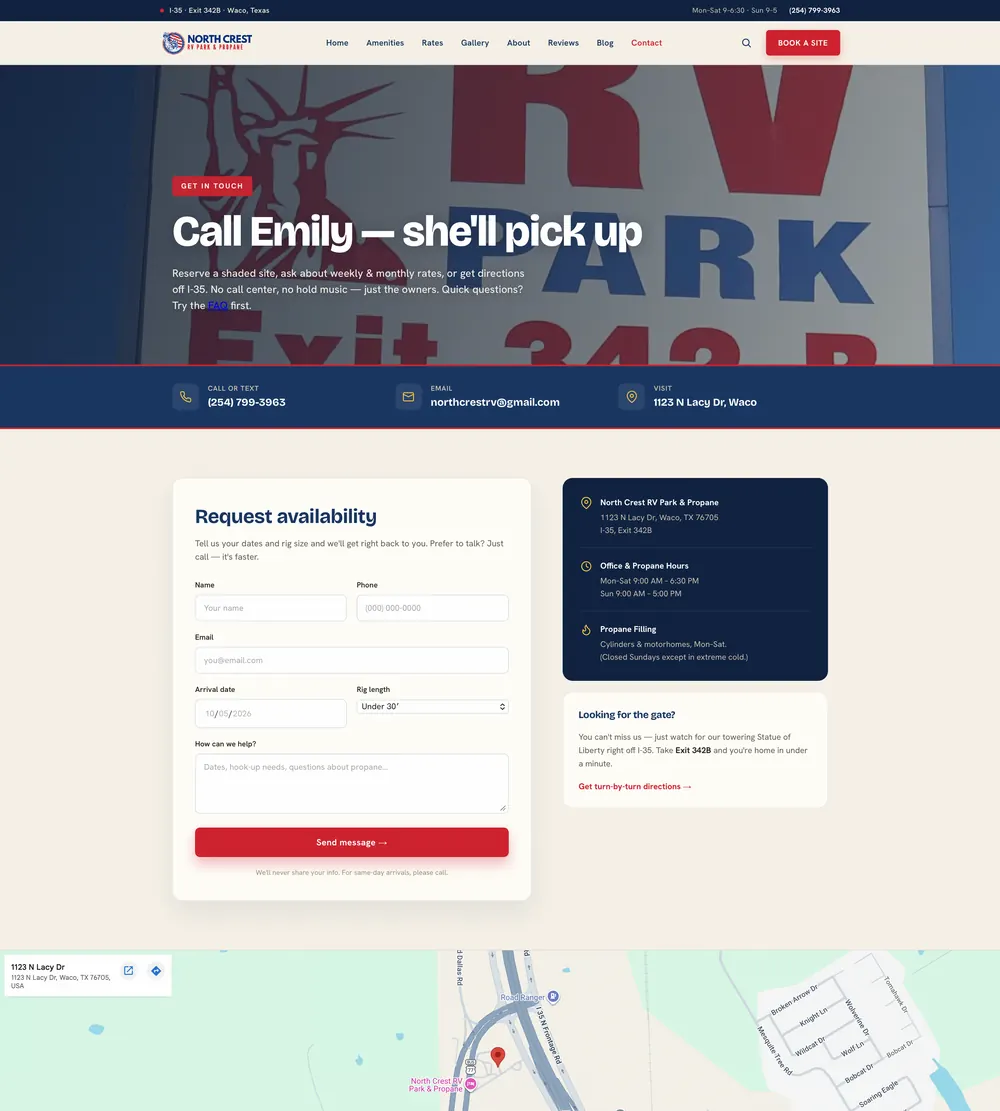 A 90-year-old family RV park, finally as findable as it is good. website, page 6 of 6