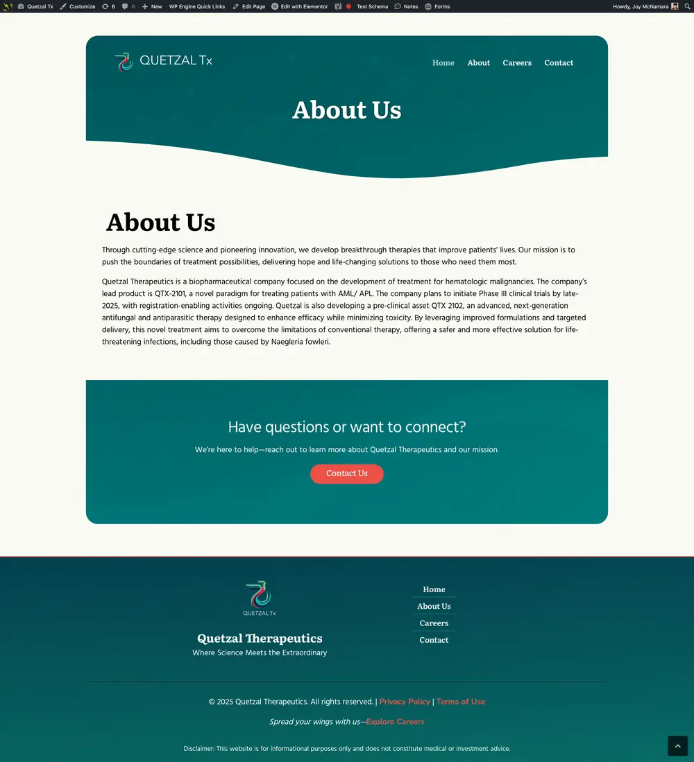 A biopharma site that speaks to experts and decision-makers at once. page