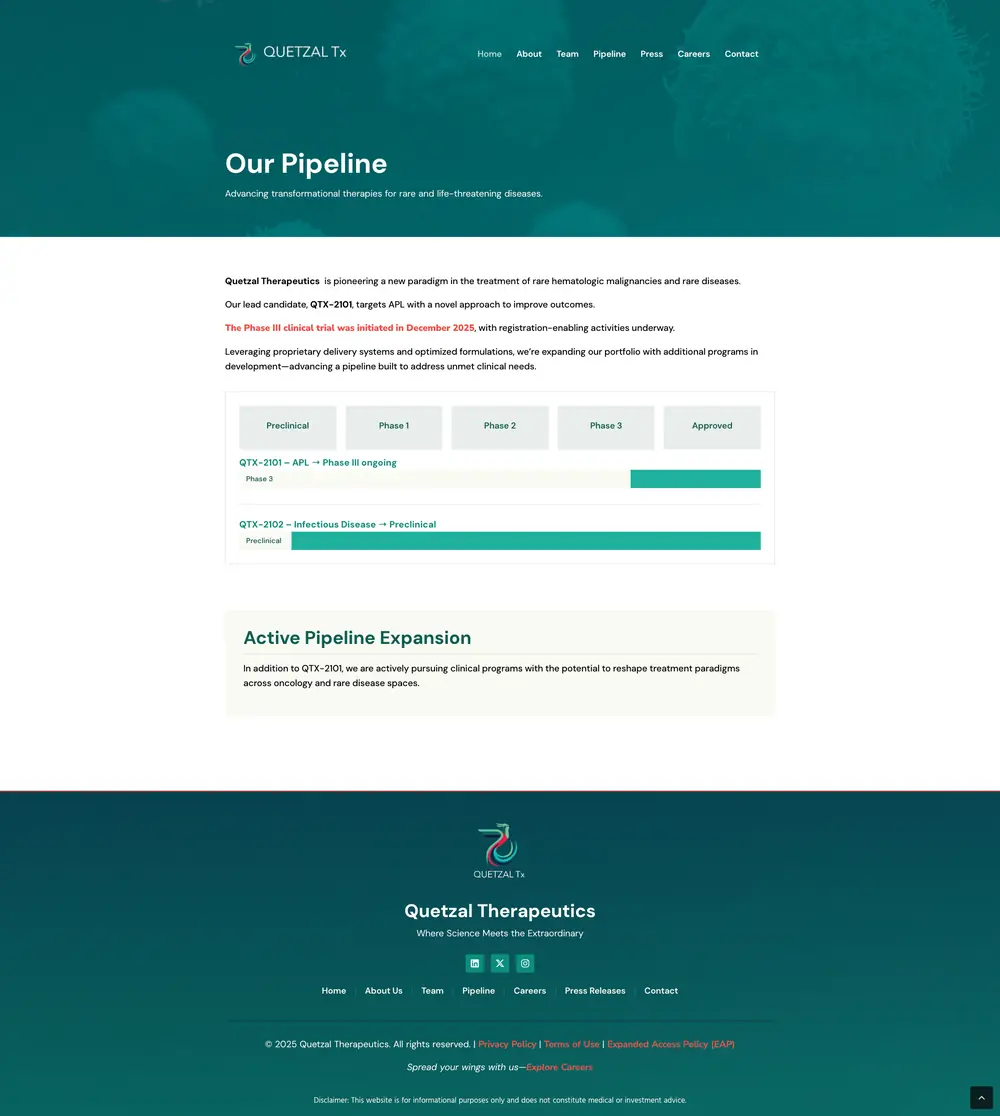 A biopharma site that speaks to experts and decision-makers at once. page