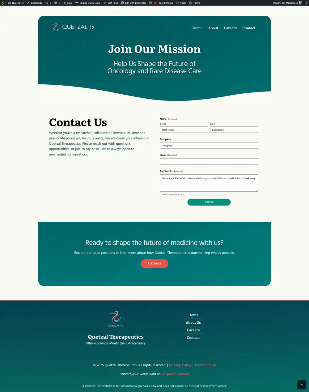 A biopharma site that speaks to experts and decision-makers at once. page