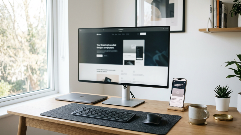 Desktop and mobile device showing a modern business website, representing what a good small business site looks like in 2026