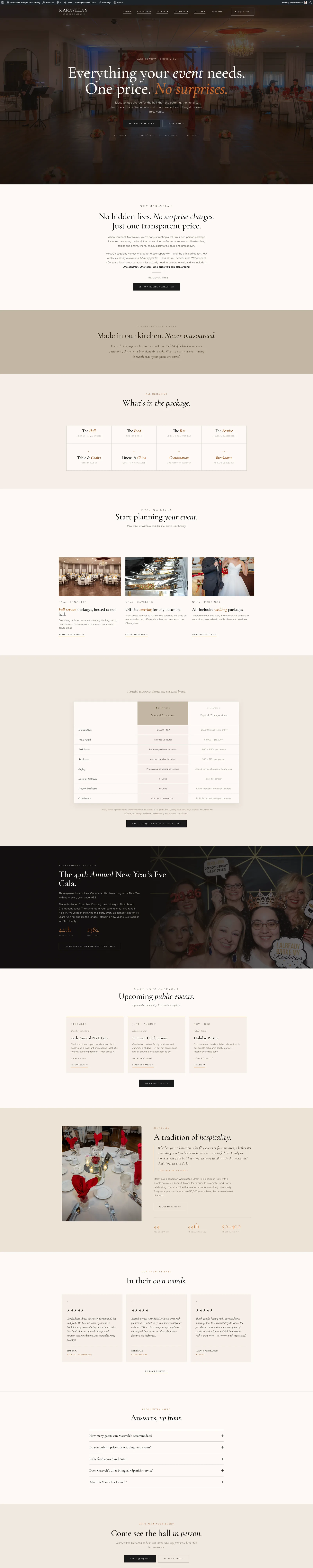 Full homepage of A 44-year family banquet hall, told in one clear promise.